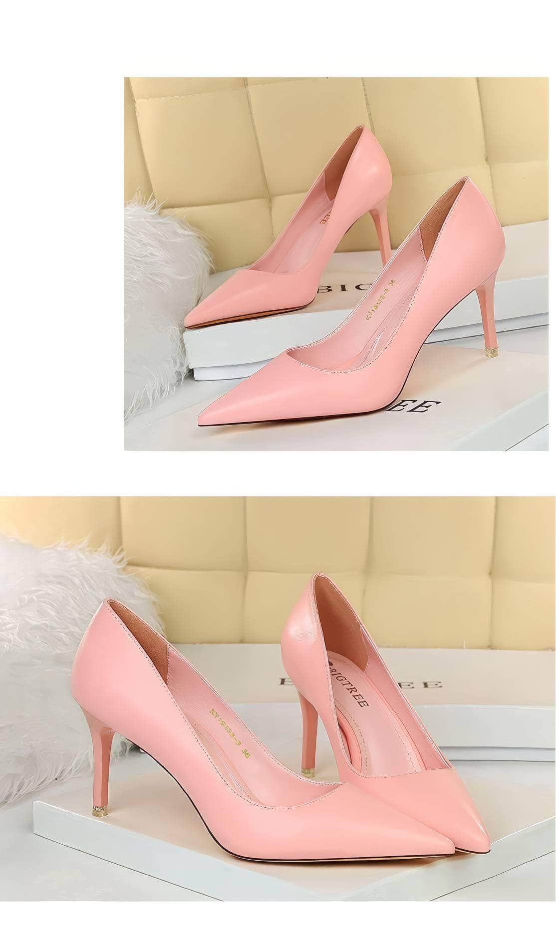 Pointed Toe Stiletto Court Pumps