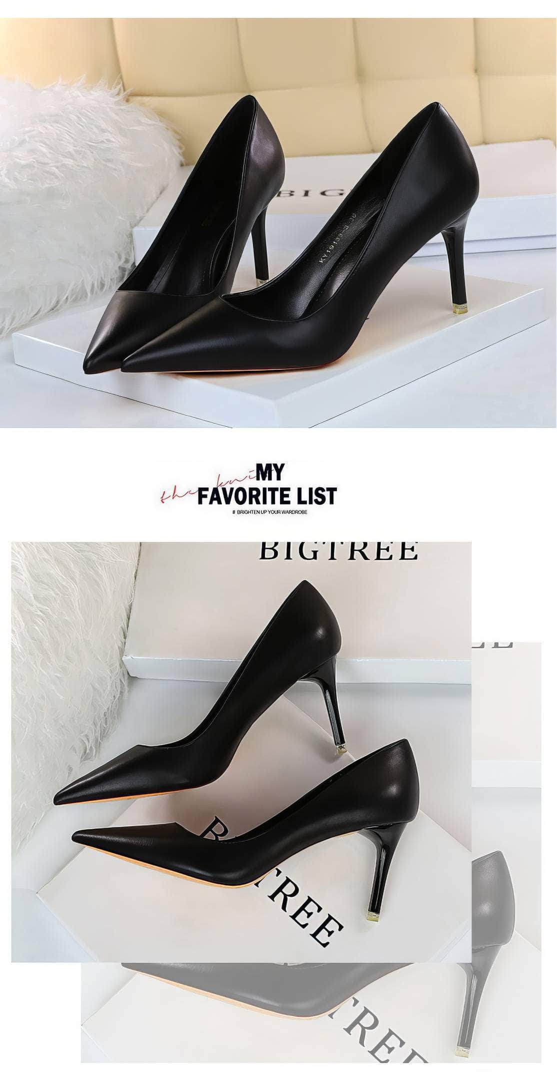 Pointed Toe Stiletto Court Pumps