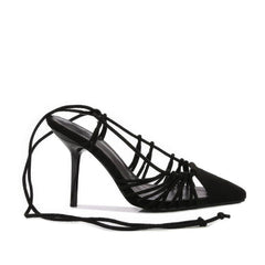 Pointed Toes Lace-Up Stiletto Heels