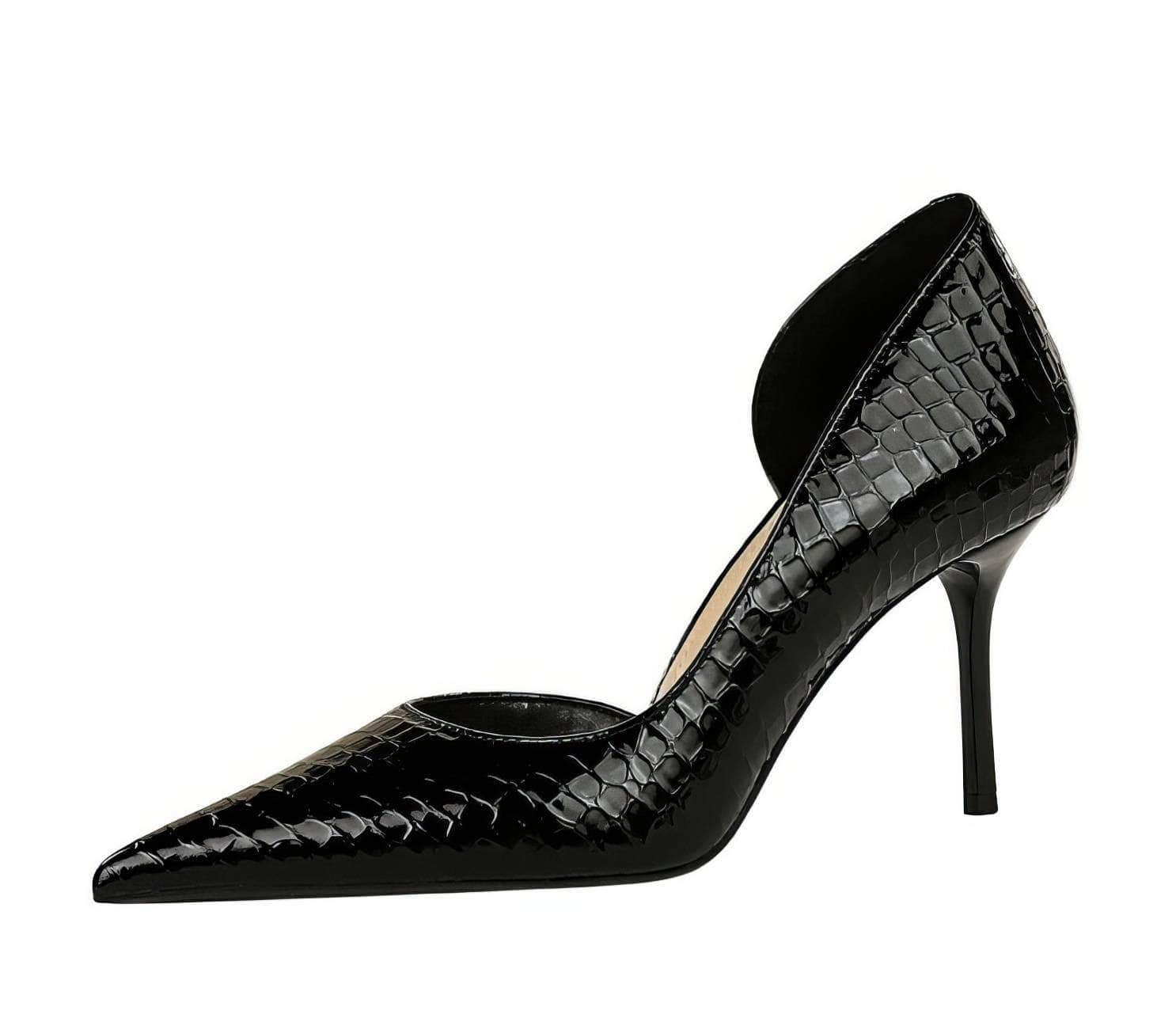 Pointed Toes Stiletto Croc Pumps