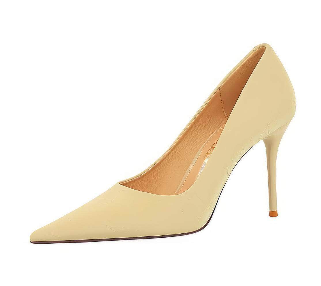 Pointy Ruched Detailed Stiletto Heels EU 33 / Ivory / 7.5CM