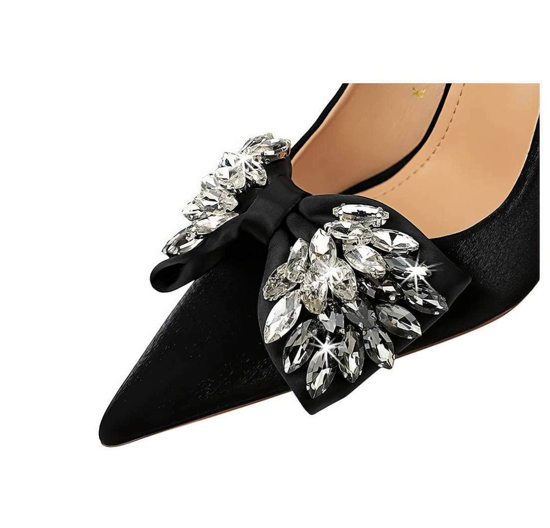 Pointy Stilettos Rhinestone Butterfly Heels