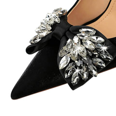 Pointy Stilettos Rhinestone Butterfly Heels