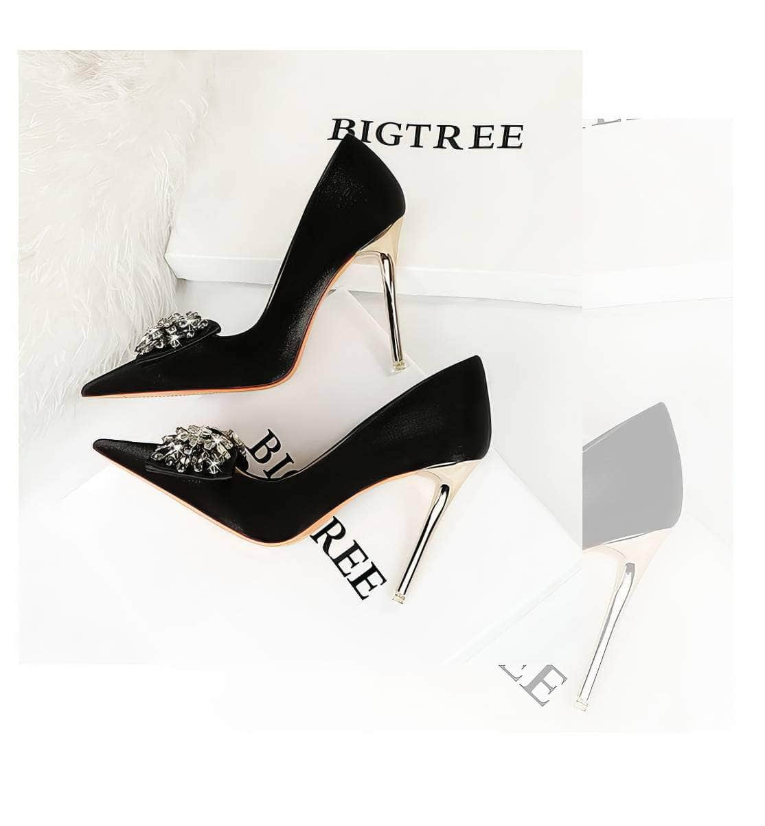 Pointy Stilettos Rhinestone Butterfly Heels