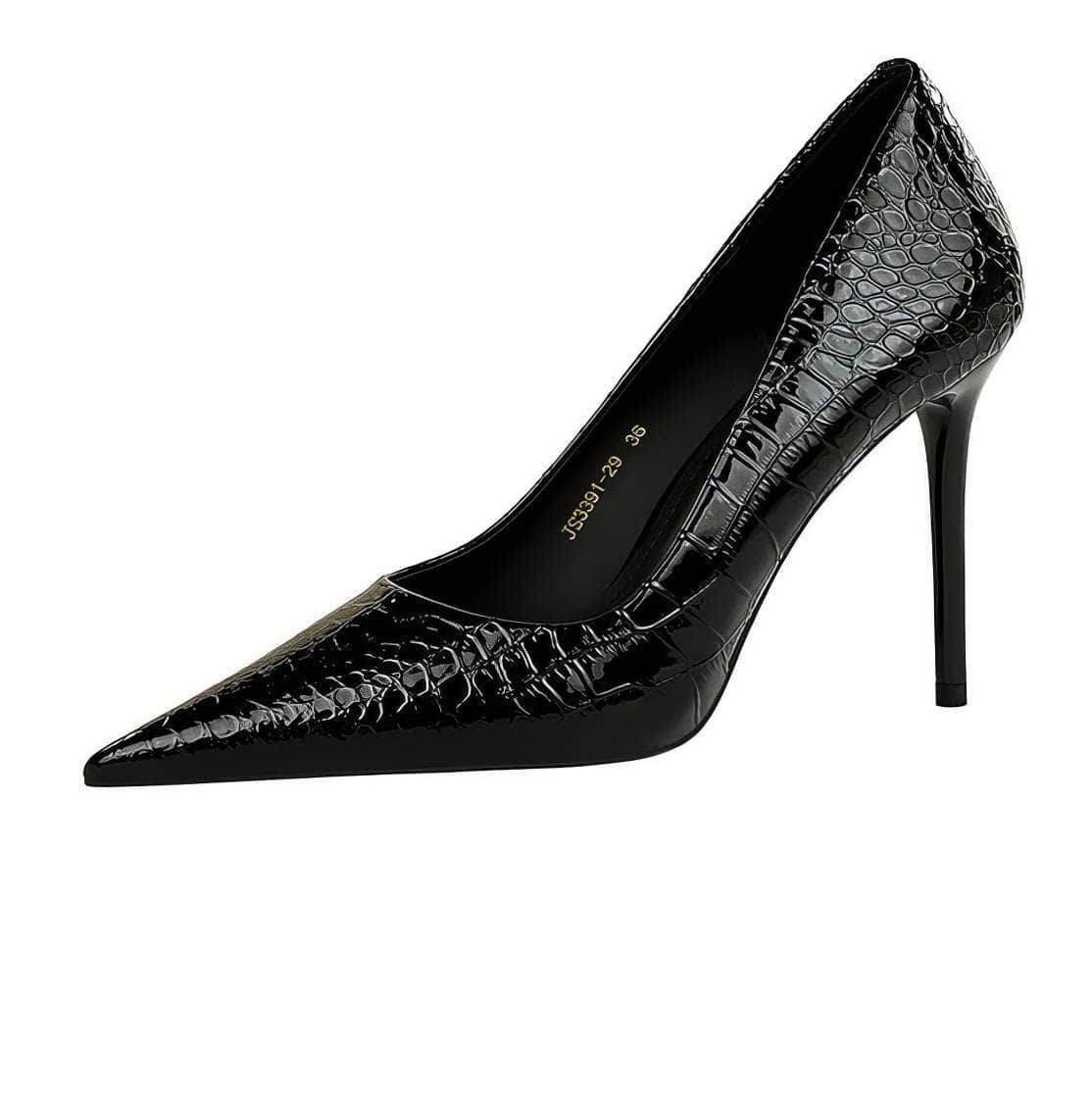 Pointy Toe Croc Stiletto Pumps