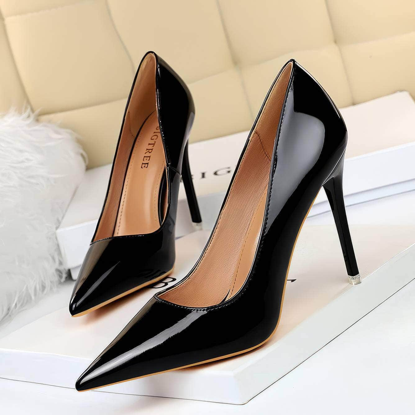 Pointy Toe Shiny Shimmery Stiletto Heels