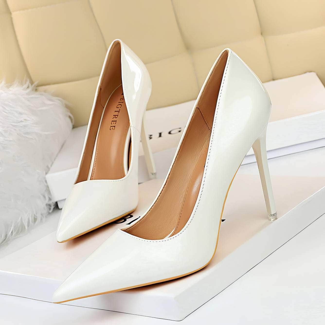 Pointy Toe Shiny Shimmery Stiletto Heels