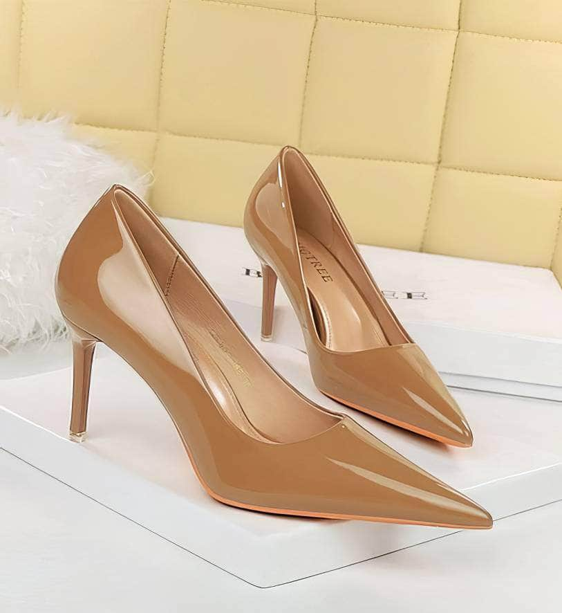 Pointy Toe Shiny Shimmery Stiletto Heels