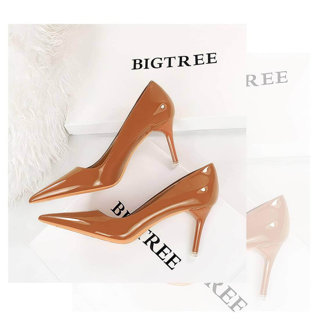 Pointy Toe Shiny Shimmery Stiletto Heels