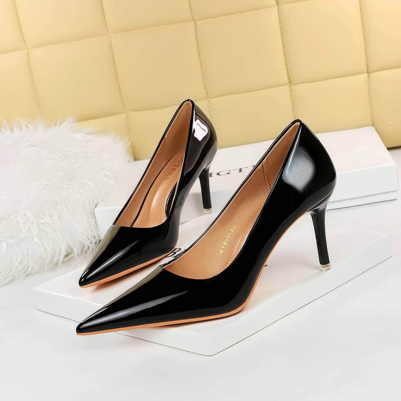 Pointy Toe Shiny Shimmery Stiletto Heels