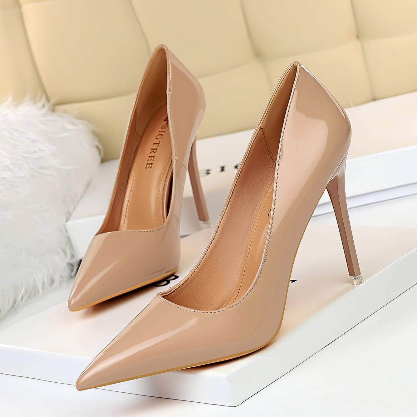 Pointy Toe Shiny Shimmery Stiletto Heels