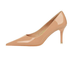 Pointy Toe Shiny Shimmery Stiletto Heels EU 33 / PeachPuff / 7.5CM