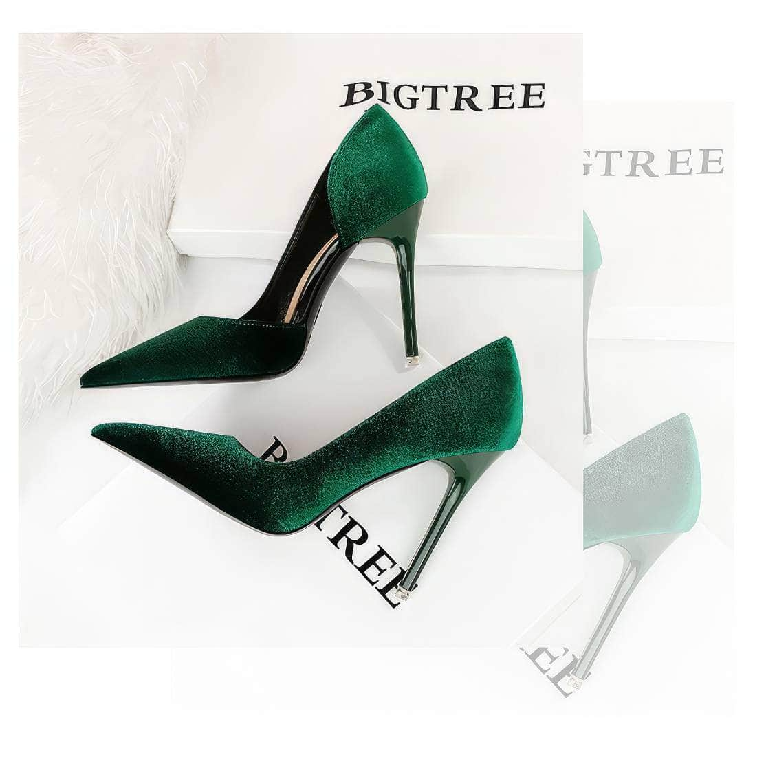 Pointy Toes Asymmetrical Satin Pumps