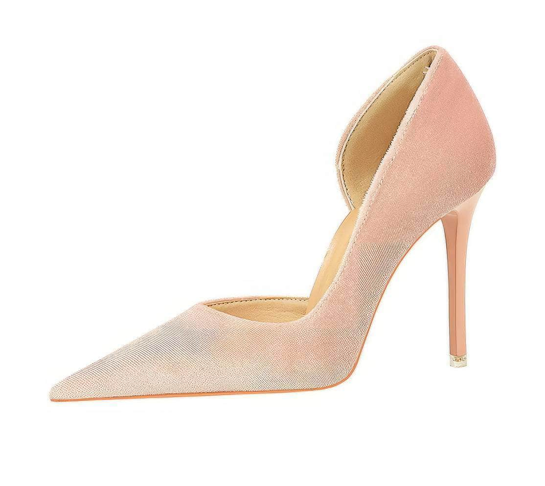 Pointy Toes Asymmetrical Satin Pumps