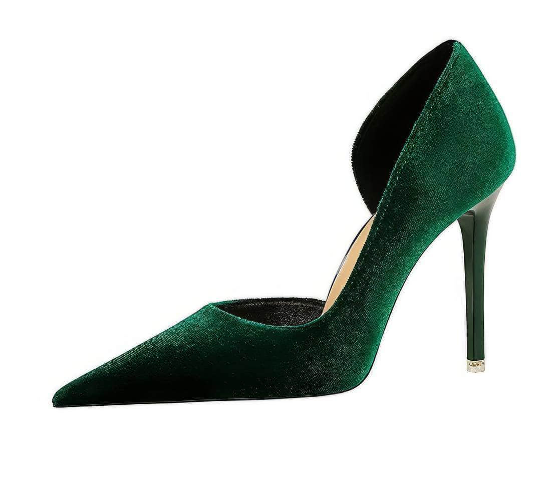 Pointy Toes Asymmetrical Satin Pumps