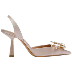 Pointy Toes Rhinestone Decorated Sandal Heels