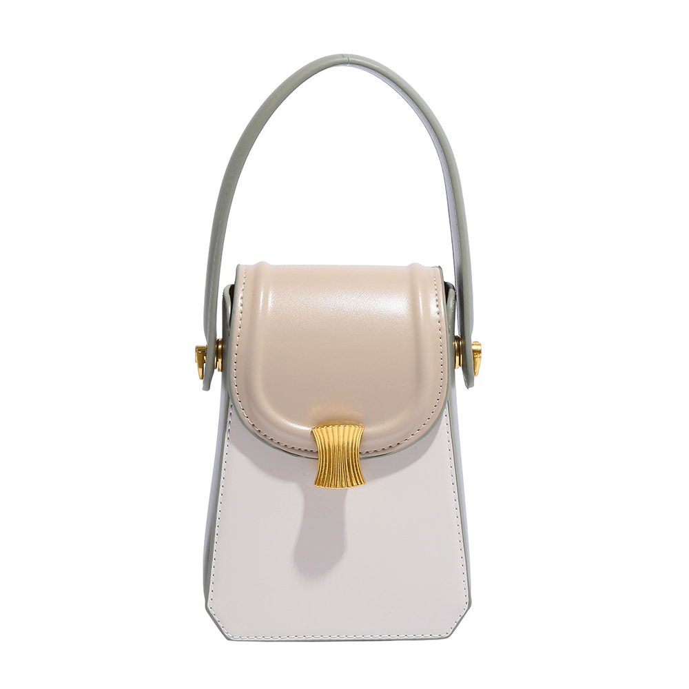 Polished Metallic Accent Shoulder Bag