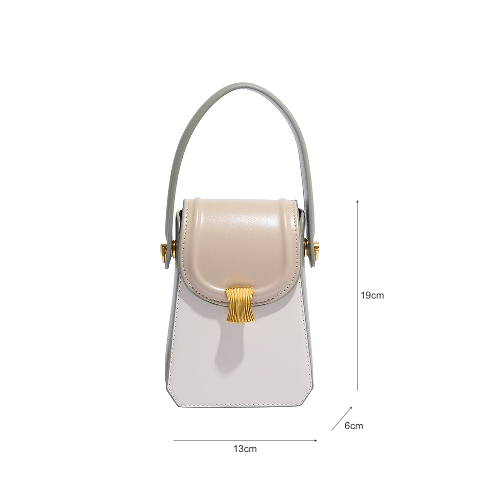 Polished Metallic Accent Shoulder Bag