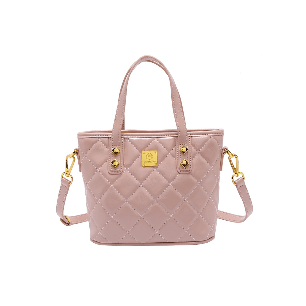 Polished Quilted Tote Bag with Metal Accents