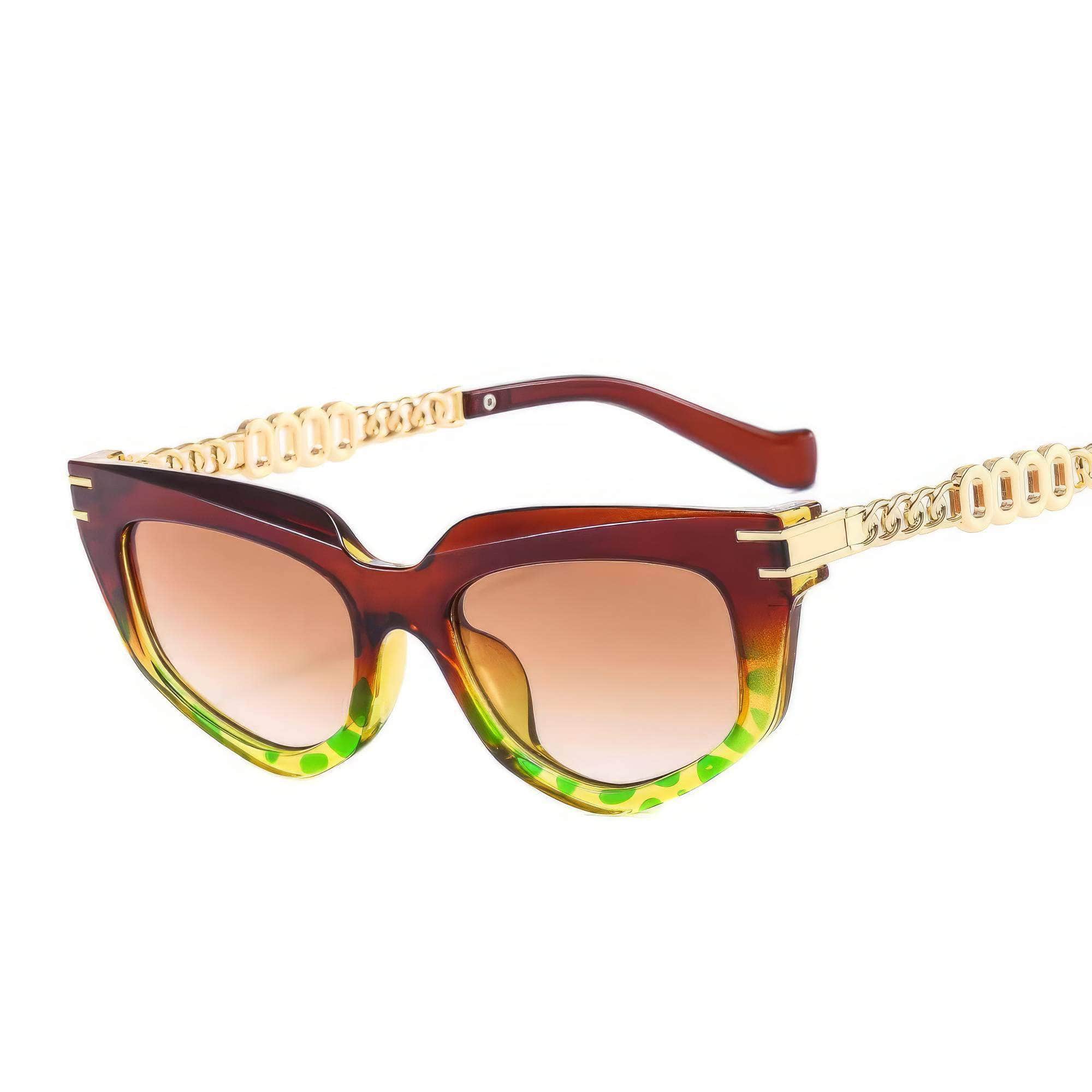 Polygon Cat Eye Luxury Sunglasses Maroon / Resin
