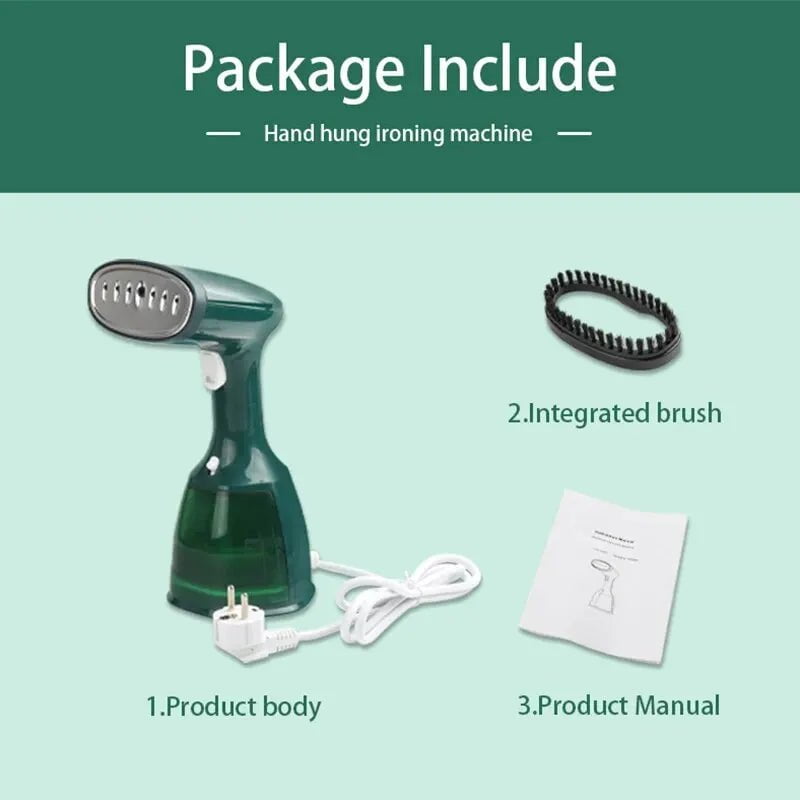 Portable 1500W Garment Steamer - Fast-Heat, 280ml Handheld Fabric Steamer for Home and Travel