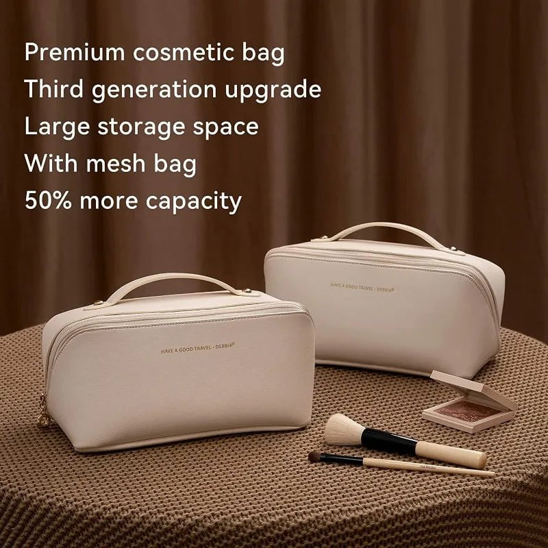 Portable Advanced Sense Cosmetics Storage Kit: Set of 2 Large Capacity Travel Toiletry Bags for Makeup and Essentials