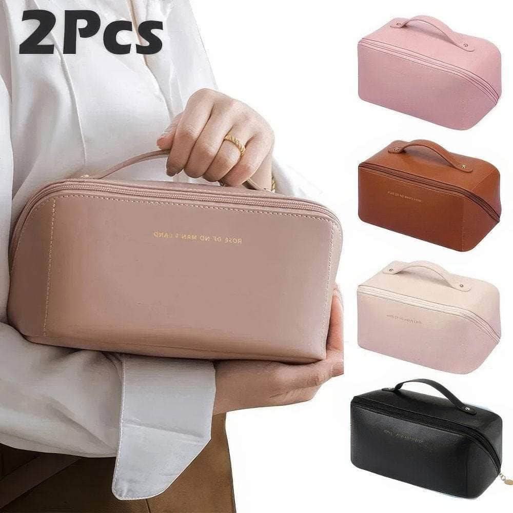 Portable Advanced Sense Cosmetics Storage Kit: Set of 2 Large Capacity Travel Toiletry Bags for Makeup and Essentials