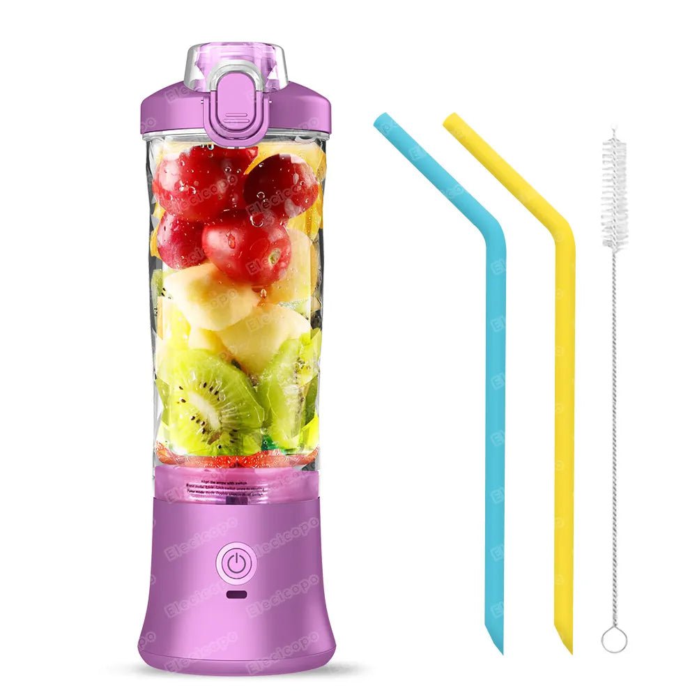 Portable blender mixer 600ML Electric Juicer Fruit Mini Blender 6 Blades For Shakes and Smoothies Juicer Sport Outdoor Travel Purple / Australia