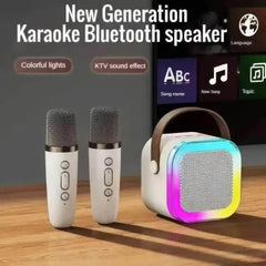 Portable Bluetooth 5.3 PA Karaoke Machine System Beige 1 to 2