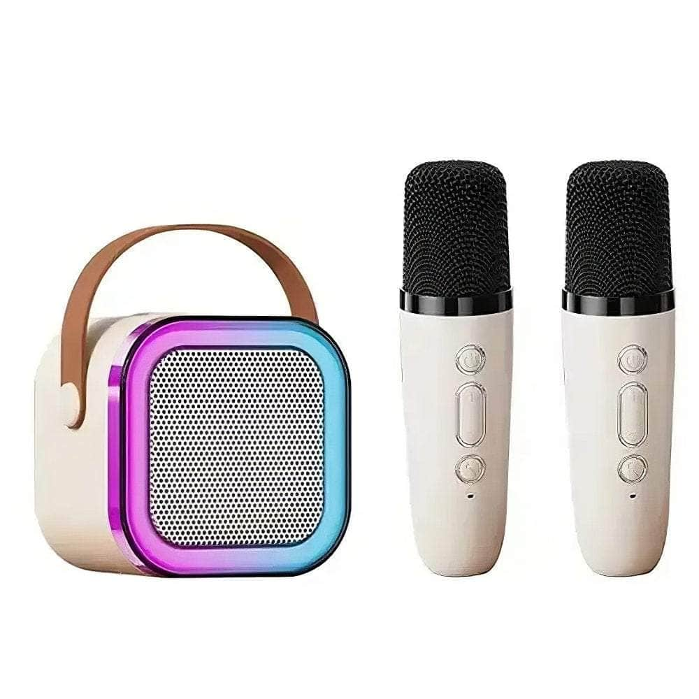 Portable Bluetooth 5.3 PA Karaoke Machine System Beige 1 to 2