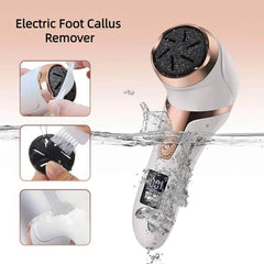 Portable Electric Foot Callus Remover: Rechargeable Pedicure Tool for Dead Hard Skin WHITE