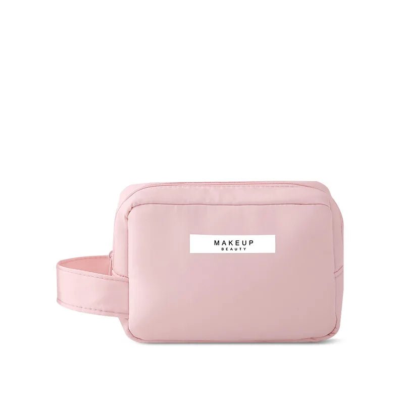 Portable High-Appearance Index Cosmetic Bag for Ladies - Large-Capacity Travel Makeup Storage Pink small