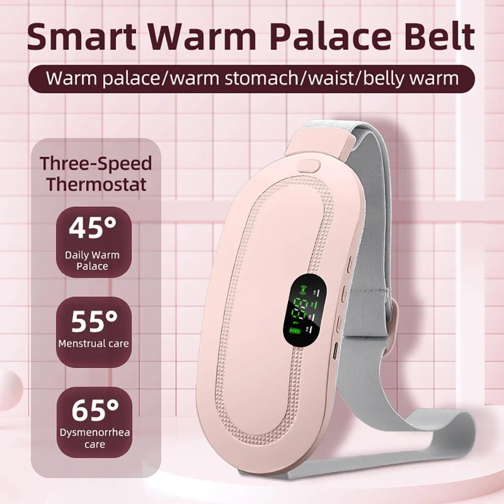 Portable Menstrual Heating Pad: Warm Palace Waist Belt for Period Cramp Relief and Dysmenorrhea Massage