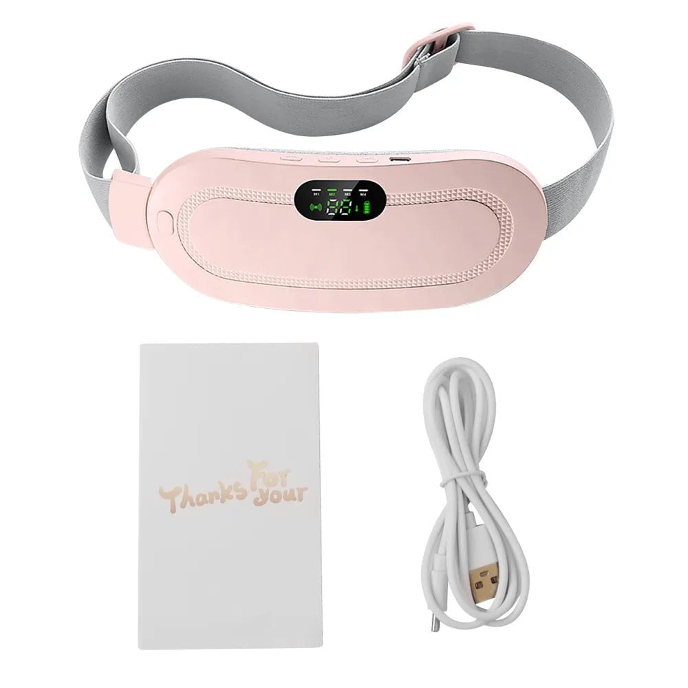 Portable Menstrual Heating Pad: Warm Palace Waist Belt for Period Cramp Relief and Dysmenorrhea Massage Pink