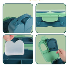 Portable Microwave Lunch Box with 4 Compartments - Ideal for Adults, Kids, and Toddlers. Sealed Salad Box for Picnics and Food Storage