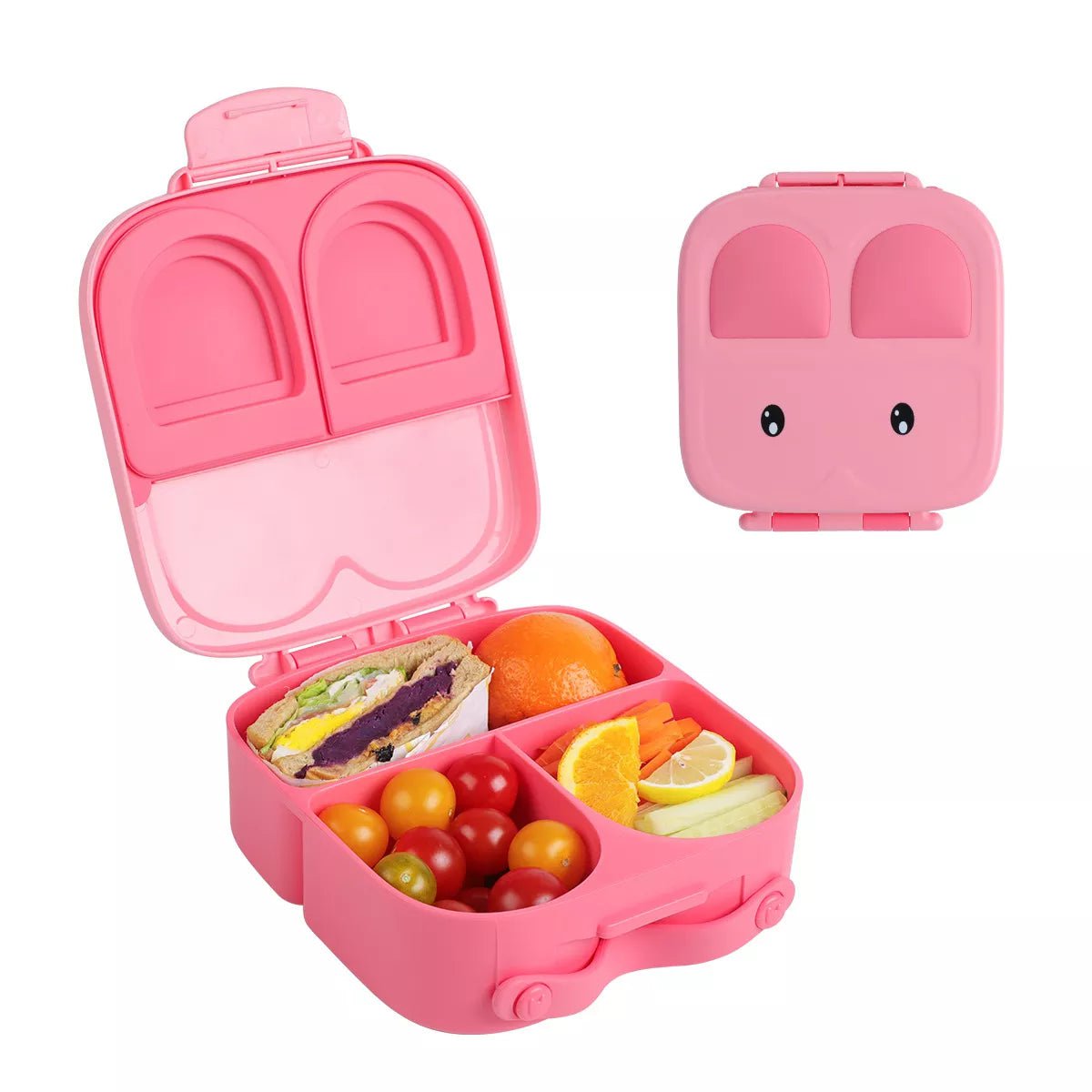 Portable Microwave Lunch Box with 4 Compartments - Ideal for Adults, Kids, and Toddlers. Sealed Salad Box for Picnics and Food Storage pink