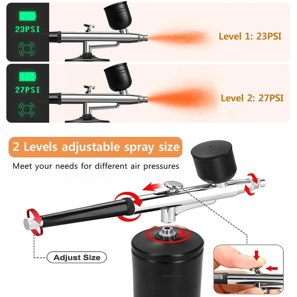 Portable Mini Airbrush with Compressor - Art Painting Kit for Nail Art, Cake, K10 Airbrush Nail