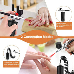 Portable Mini Airbrush with Compressor - Art Painting Kit for Nail Art, Cake, K10 Airbrush Nail