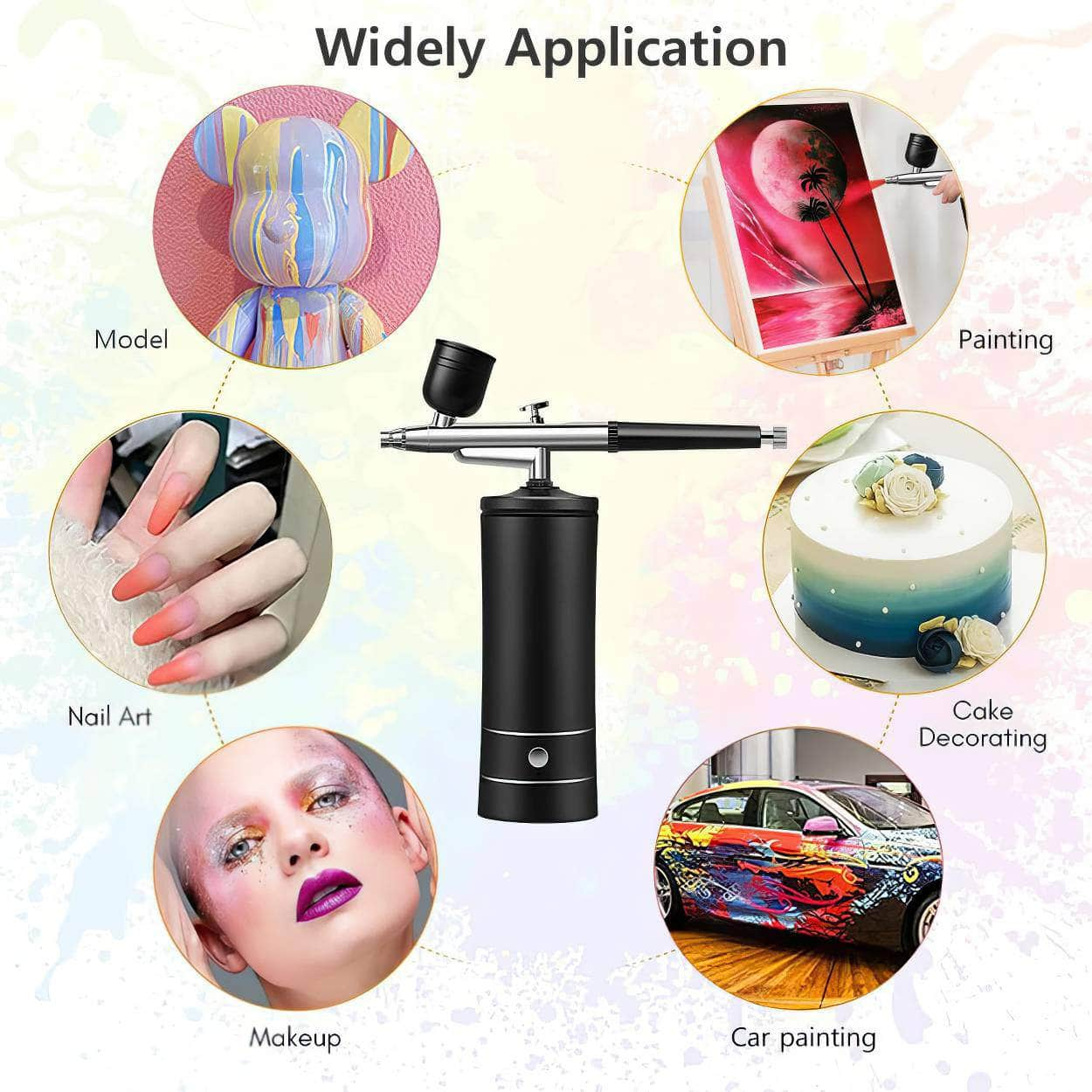 Portable Mini Airbrush with Compressor - Art Painting Kit for Nail Art, Cake, K10 Airbrush Nail