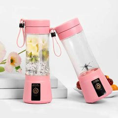 Portable Mini Blender with USB Rechargeable - 6 Blades, Fruit Shake Pink