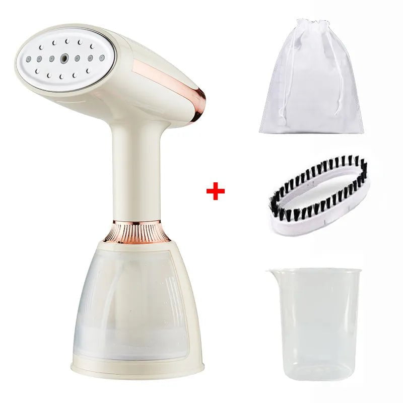 Portable Mini Garment Steamer - 1500W Powerful Electric Handheld Vertical Steam Iron for Clothes, Travel White and Bag / us