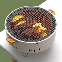 Portable Round Barbecue Stove - Multifunctional Charcoal Oven for Outdoor