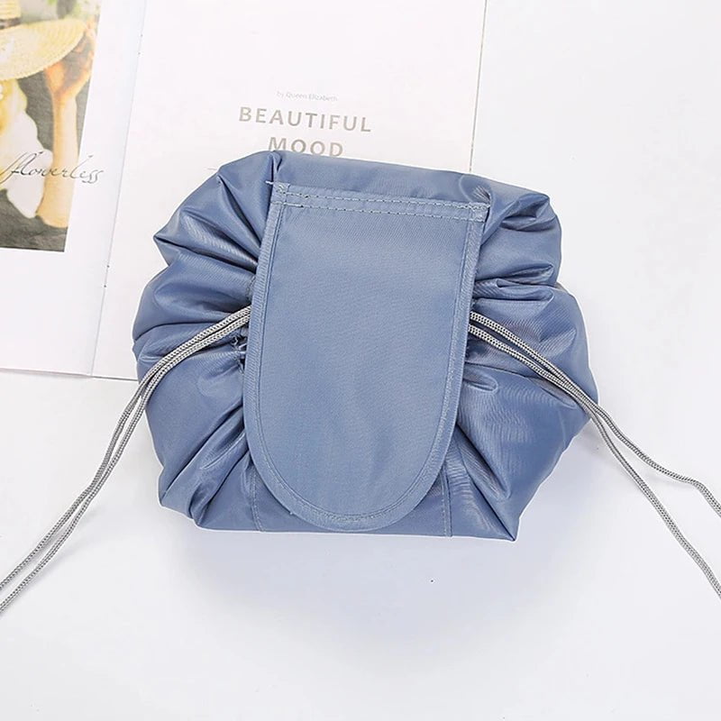 Portable Waterproof Women's Drawstring Cosmetic Bag & Makeup Organizer