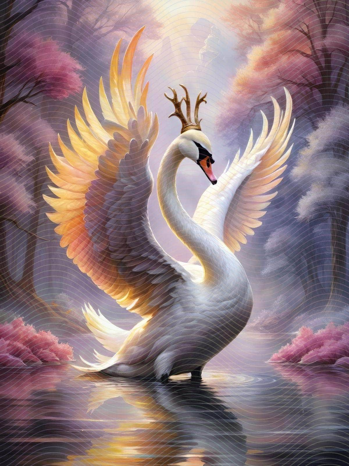 Portrait of a Swan with Antlers