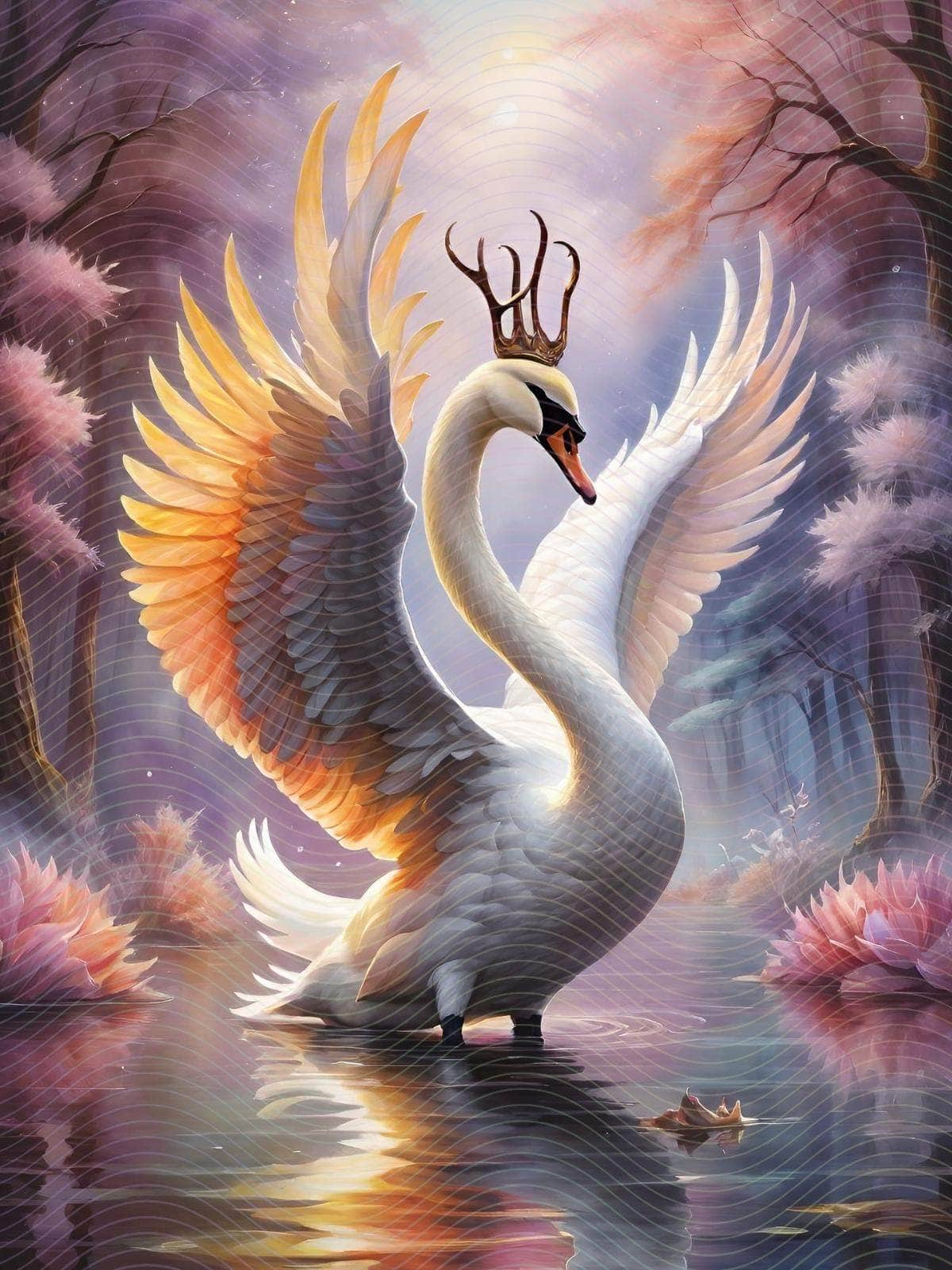 Portrait of a Swan with Antlers