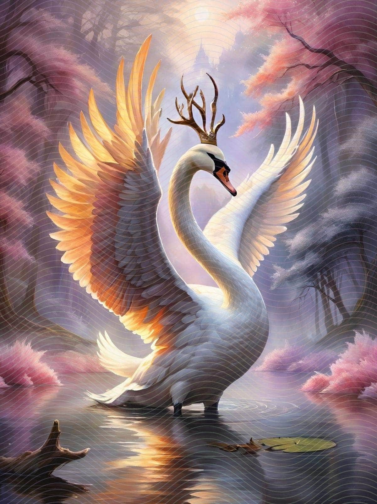 Portrait of a Swan with Antlers