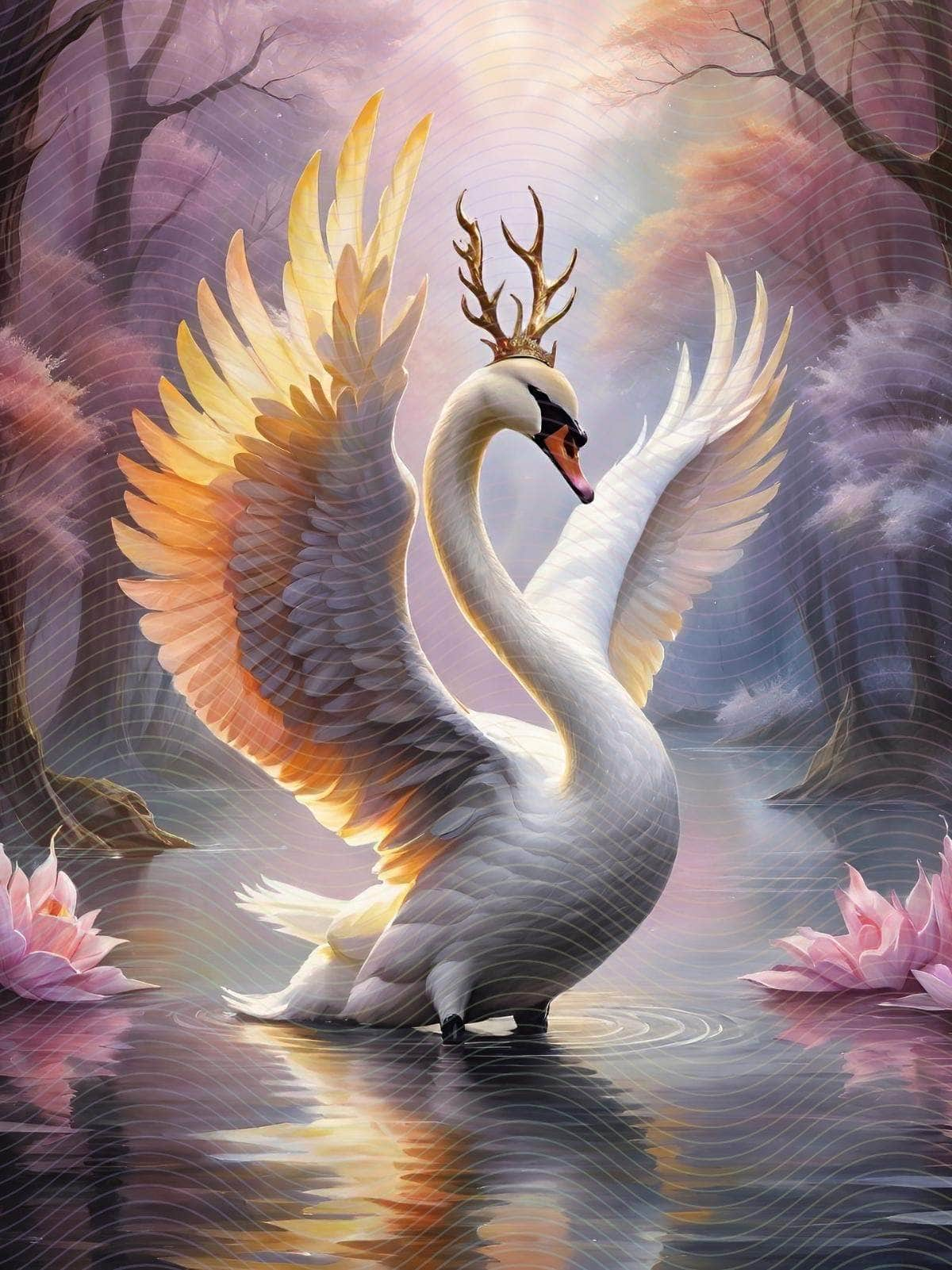 Portrait of a Swan with Antlers