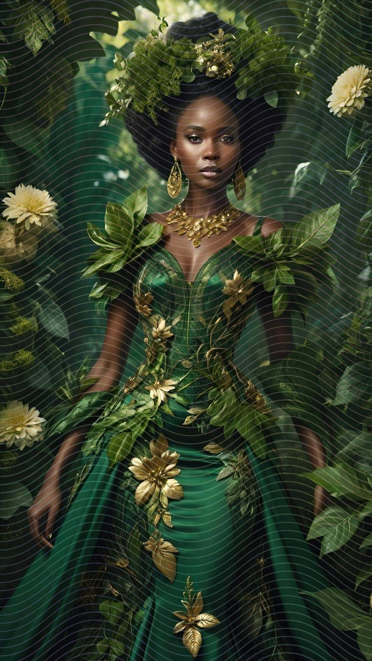Portrait Of An African Woman In An Intricate Fantasy Dress