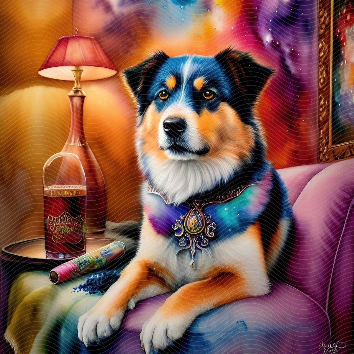 Portrait Painting of a Noble Dog