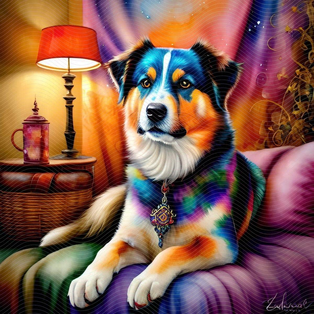 Portrait Painting of a Noble Dog